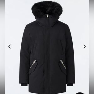 EDWARD 2-in-1 down parka with hooded bib and detachable sheepskin collar
